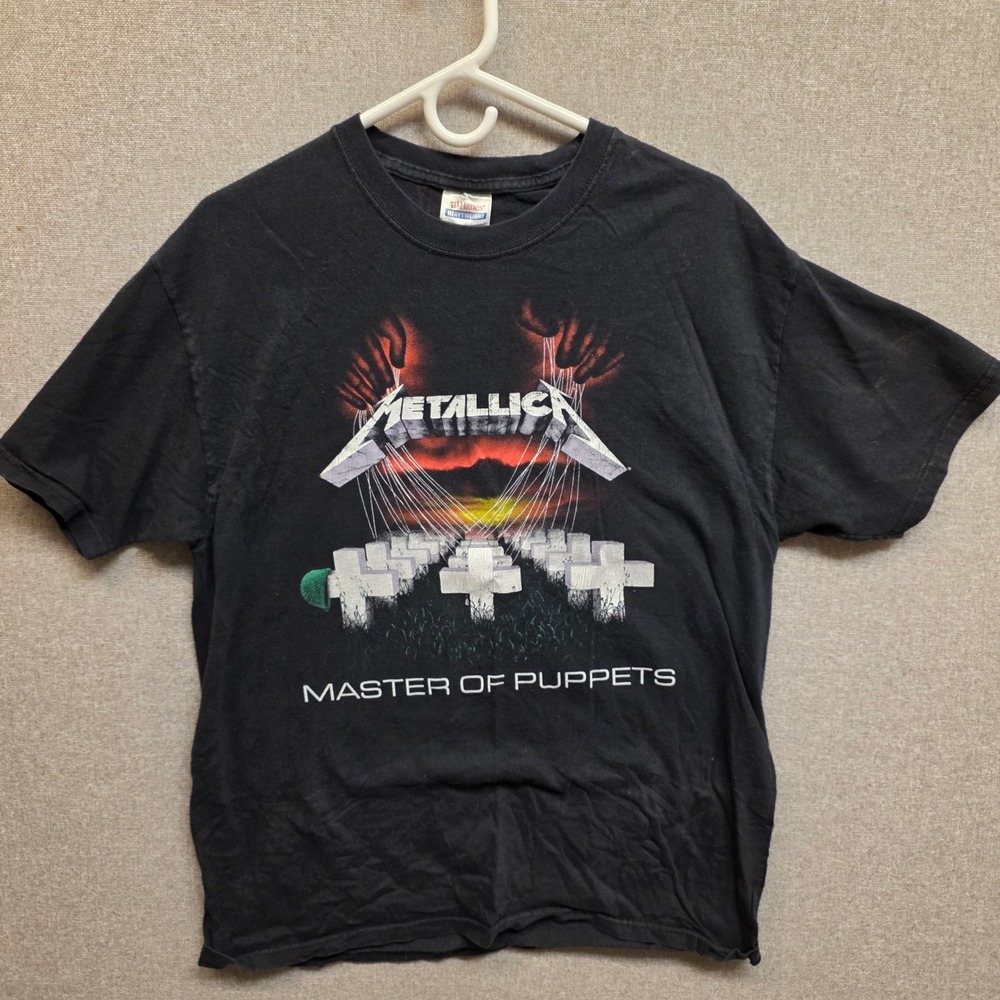 Metallica Master of Puppets T-Shirt Hanes Heavyweight Black Graphic Tee Mens L‎